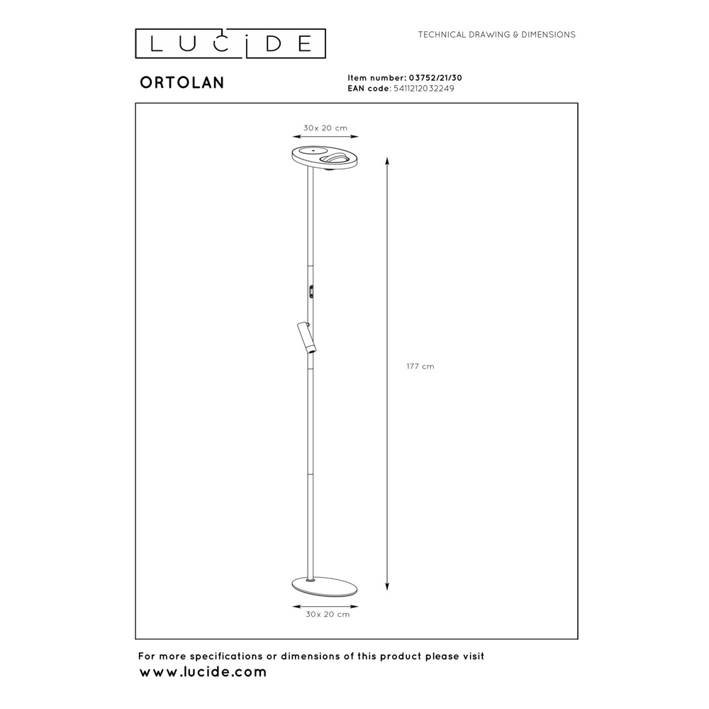 Leeslamp Ortolan zwart Lucide 5411212032249
