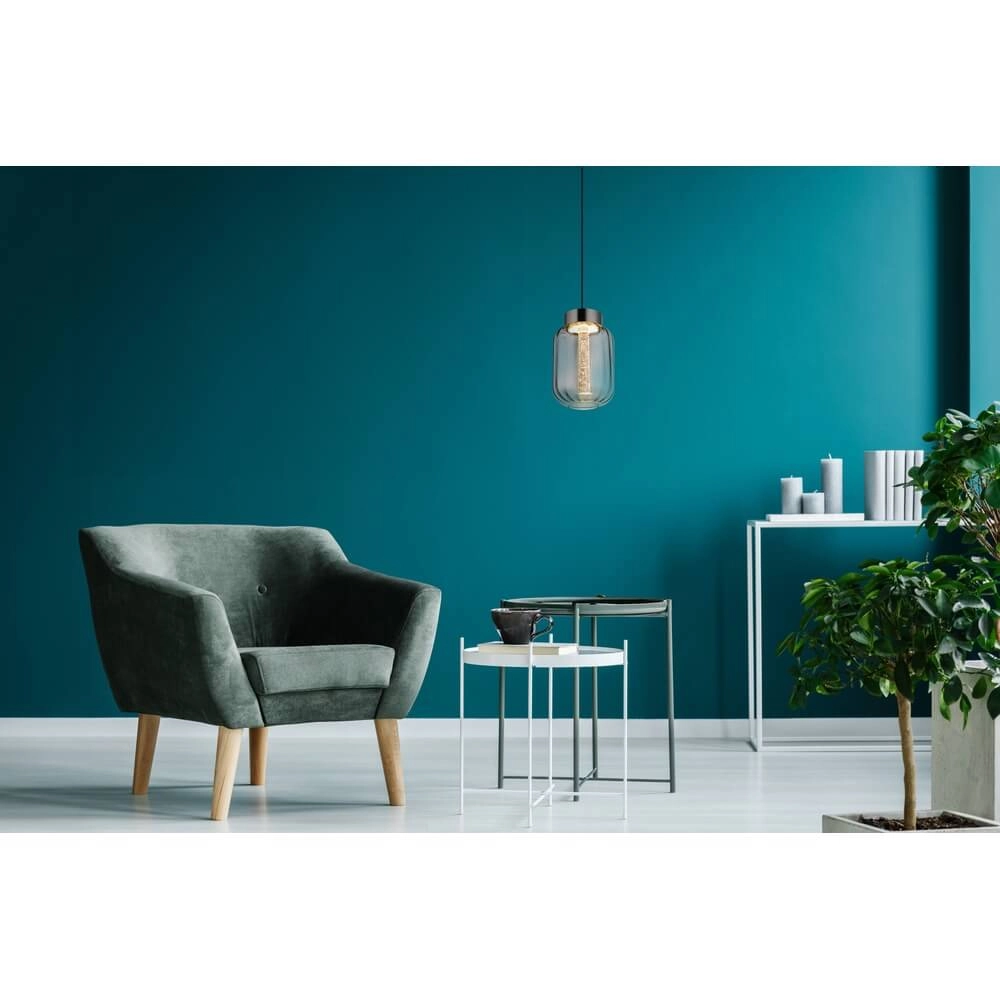 Ronde hanglamp Fluoro enkel zwart Globo 9007371471348