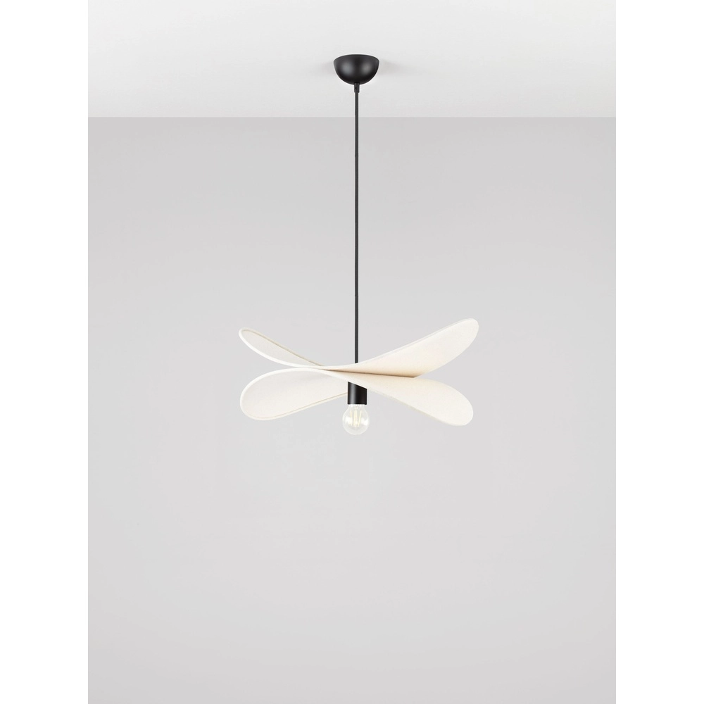 Moderne hanglamp Luve zwart met beige Lyora 5212017493729
