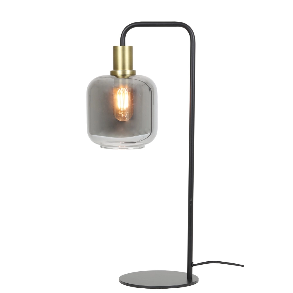 Bureaulamp Lekar met smoke glas Light & Living 8717807601423