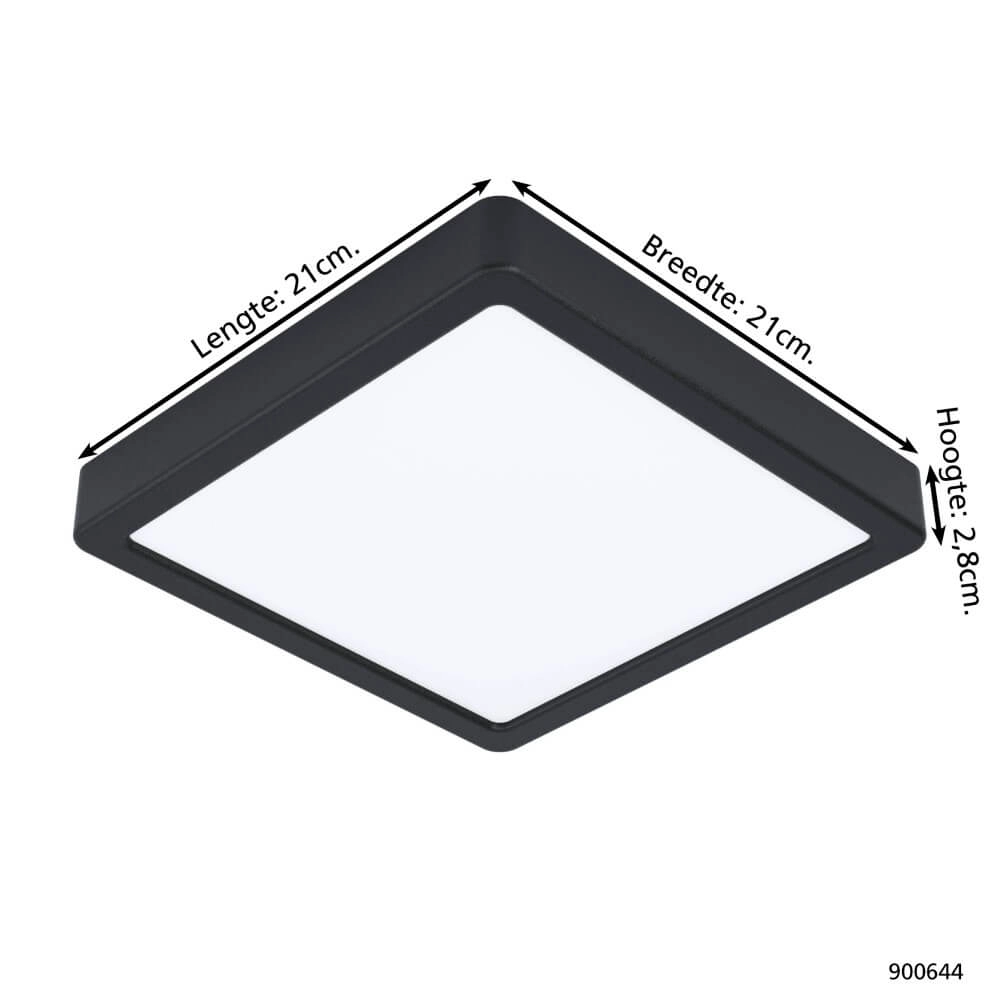 Badkamer lamp Fueva 5 IP44 - Zwart - 21cm Eglo 9008606245277