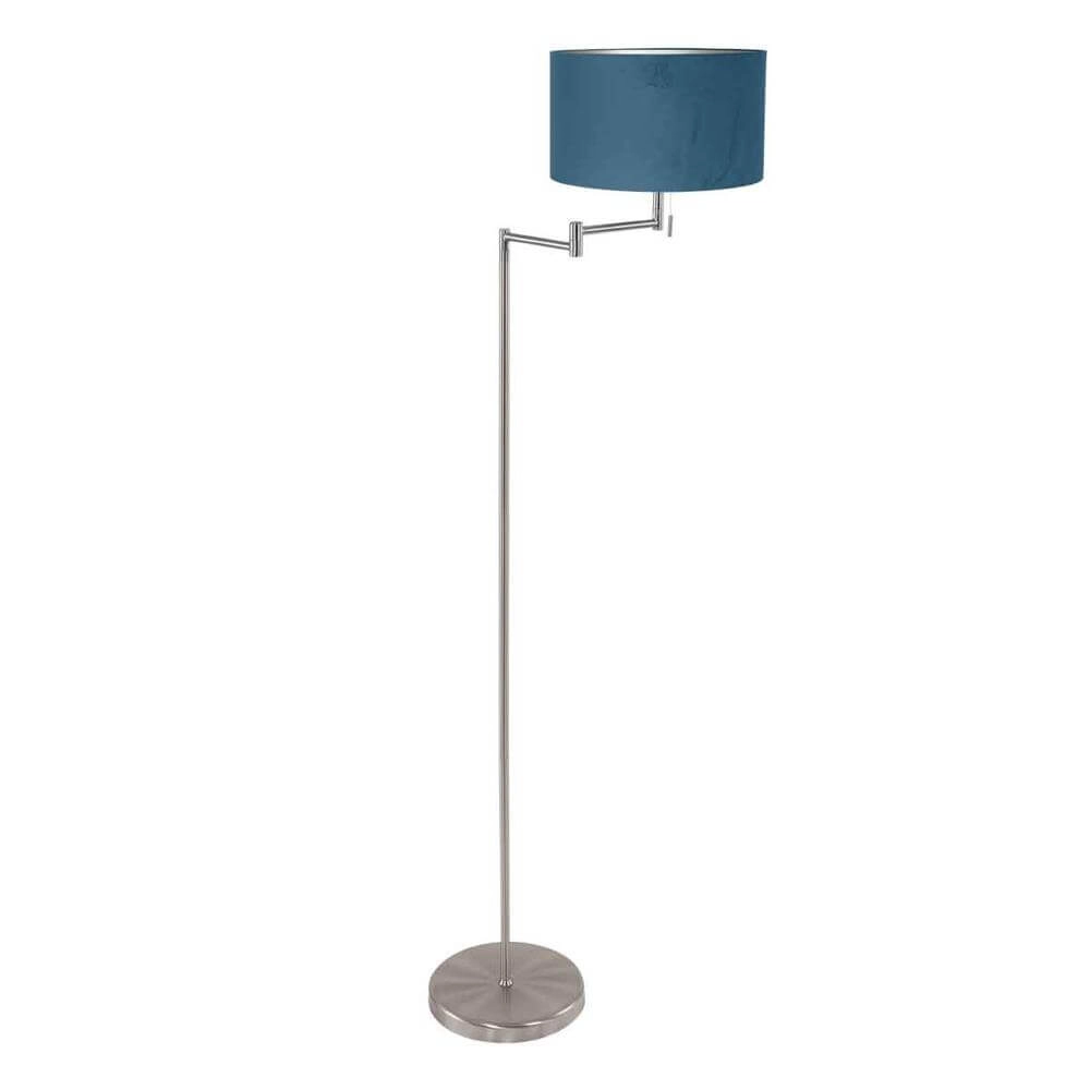 Vloerlamp Bella metaal met blauwe kap Vloerlamp Bella metaal met blauwe kap