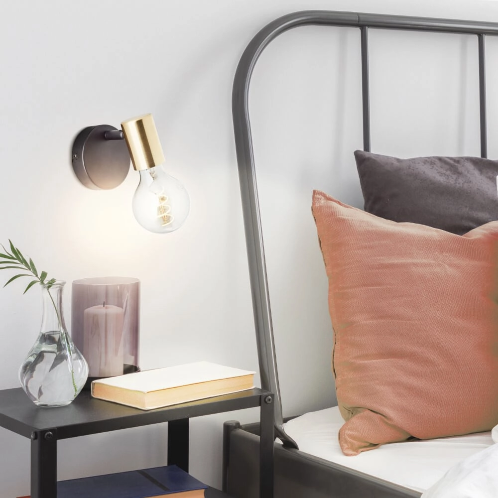 Wandlampje Kerry zwart met goud Brilliant 4004353409011
