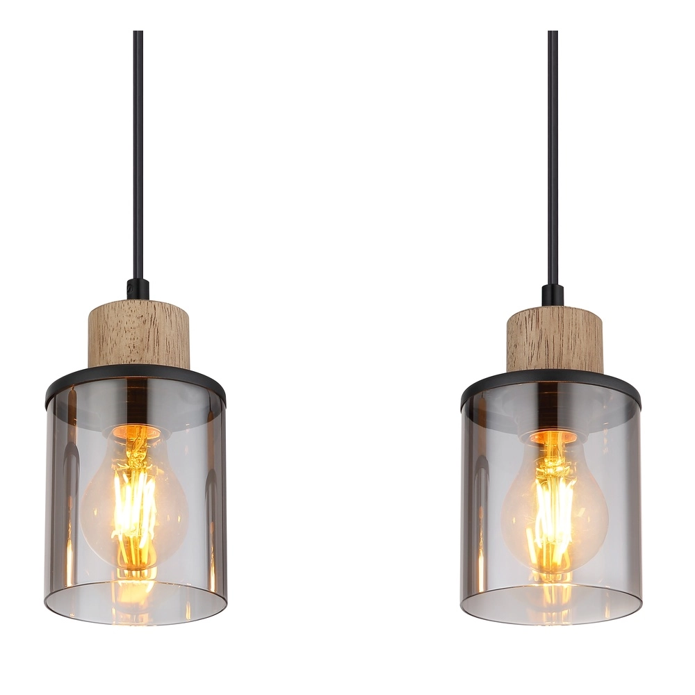 3-lichts hanglamp Reid recht zwart Globo 9007371444731