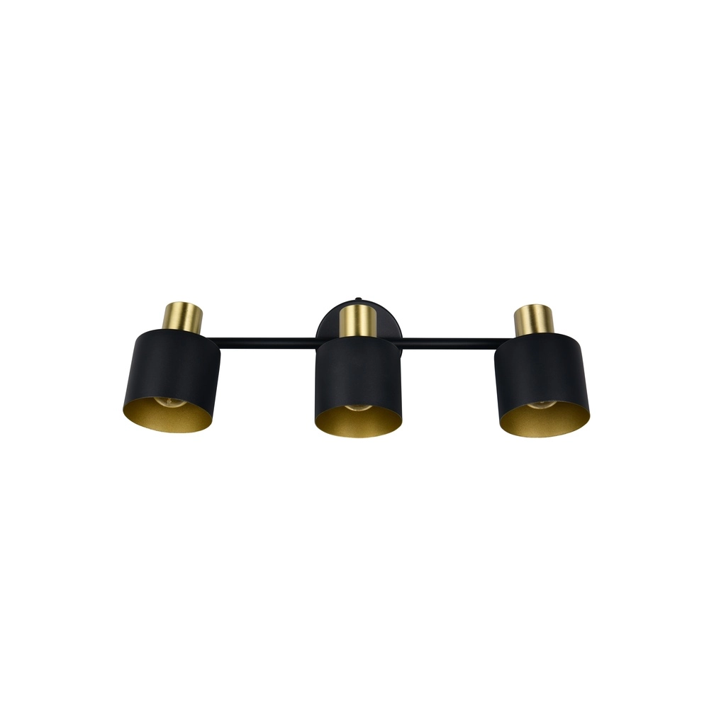 Plafondlamp Eva 3-lichts zwart met goud Trio 4017807654660