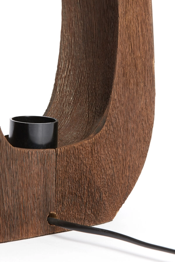 Donker houten tafellamp Kelafo 24 x 30cm Light & Living 8717807691073