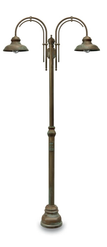 Staande lamp Mill L - verouderd messing 2-lichts