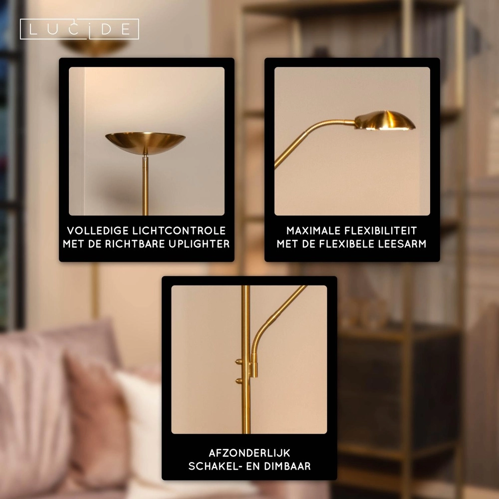 Leeslamp Zenith goud Lucide 5411212194008