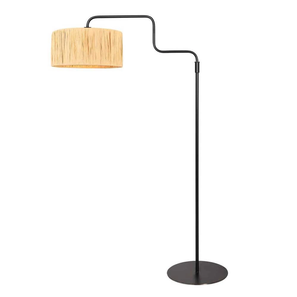 Vloerlamp zwart Bloeba met strokleurige kap Steinhauer 8712746177039