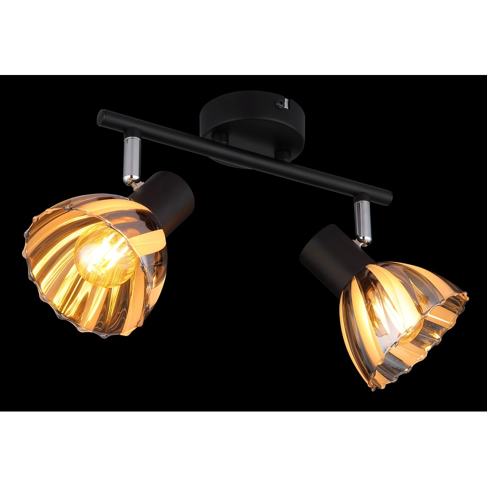 Plafondlamp 2-lichts Zachery zwart Globo 9007371522507