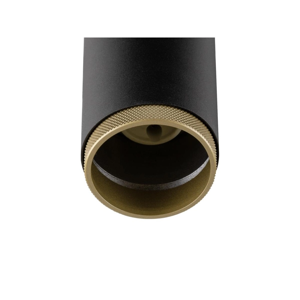 Opbouwspot Grip! L zwart met gouden ring SLV 4024163304436