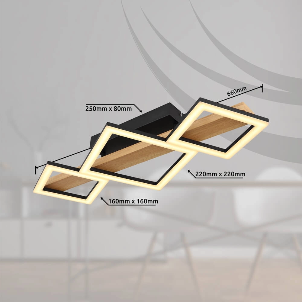 Moderne plafondlamp Dustin zwart 66cm Globo 9007371448104