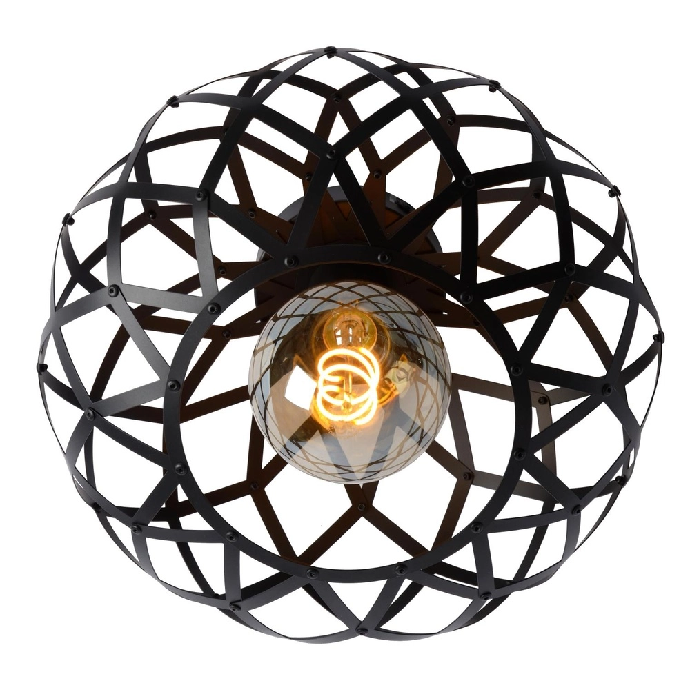 Plafondlamp Wolfram zwart Lucide 5411212211309