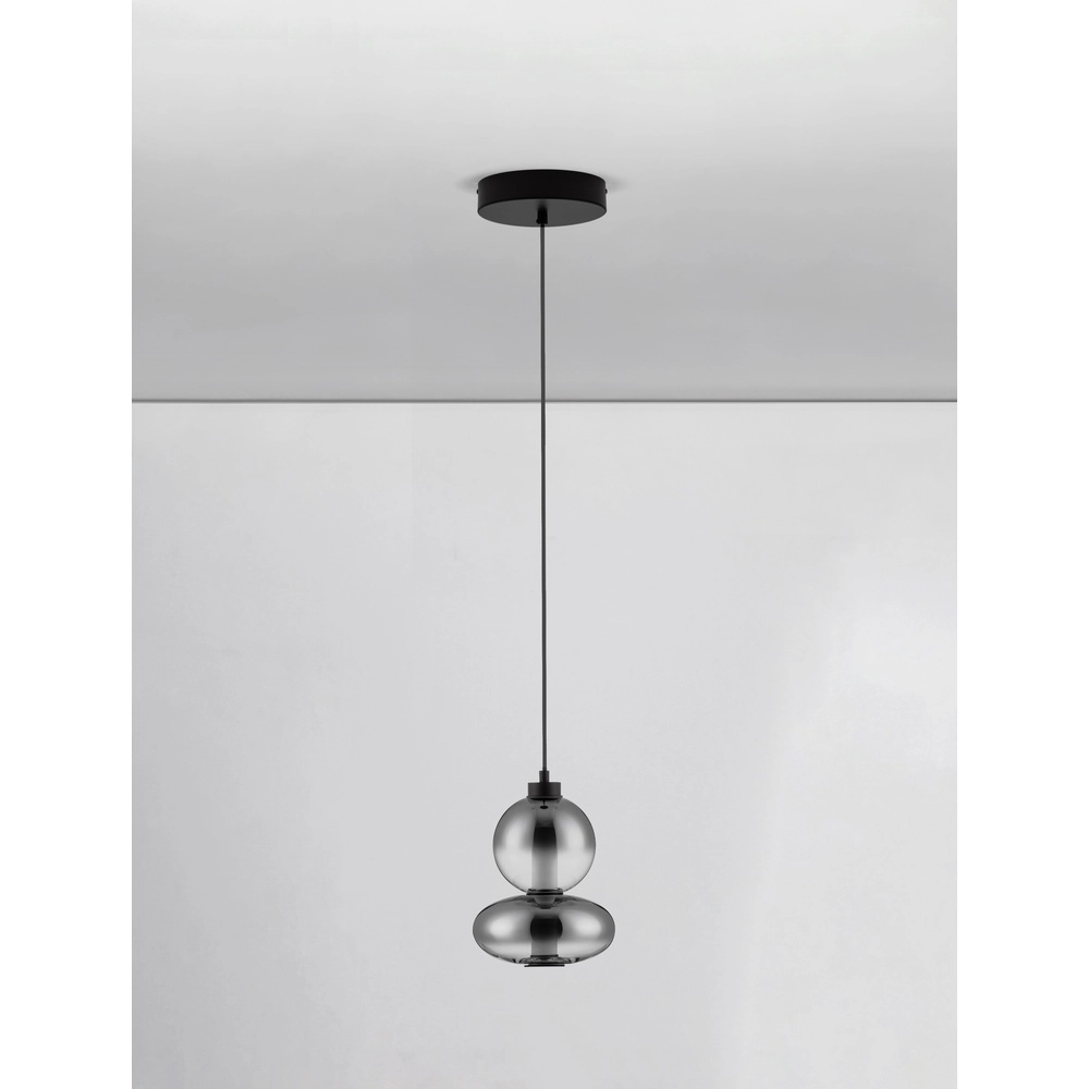 Hanglamp Bally smoke glas 27,5cm Lyora 5212017449153
