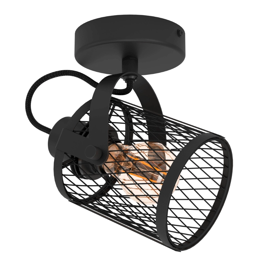 Plafondlamp Dellow 1 zwart enkel Plafondlamp Dellow 1 zwart enkel