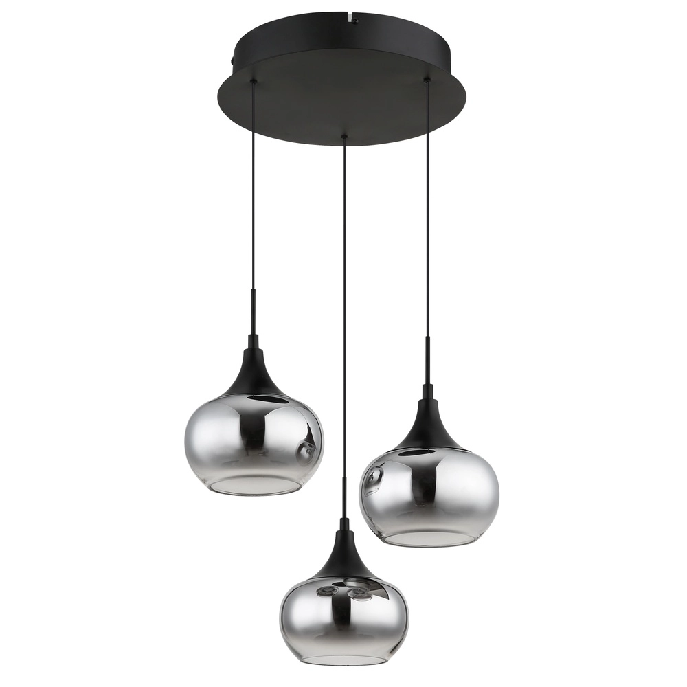Design hanglamp Lui 3-lichts zwart Globo 9007371586608