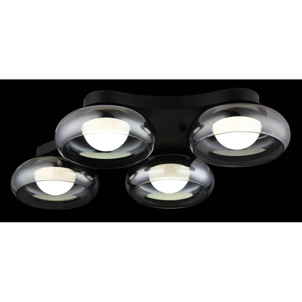 Design plafondlamp Carlene 4-lichts zwart Globo 9007371575176
