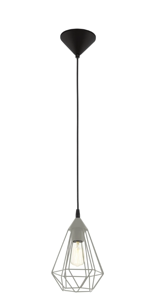 Grijze hanglamp Tarbes enkel