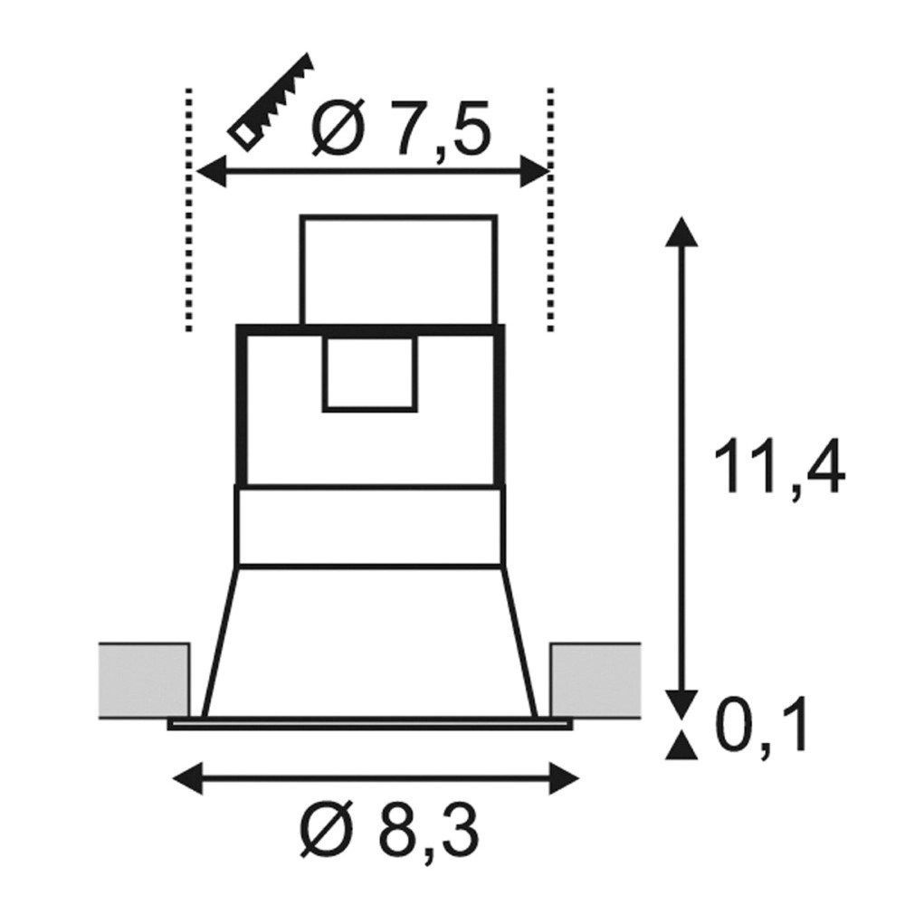 Inbouwspot Horn GU10 wit SLV 4024163109215