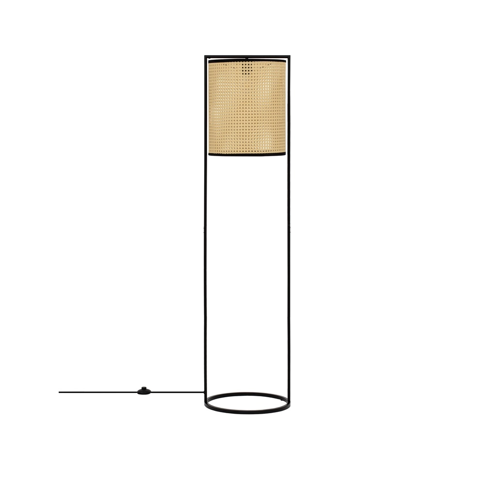 Vloerlamp Erto zwart en rotan Lyora 5212017455840