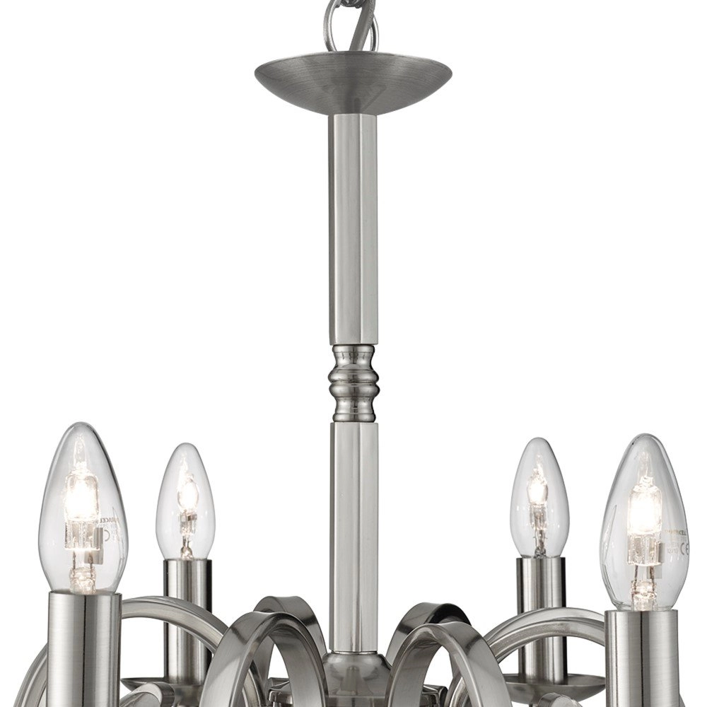 Landelijke kroonluchter Richmond 8-lichts 65cm mat zilver Searchlight 5053423056470