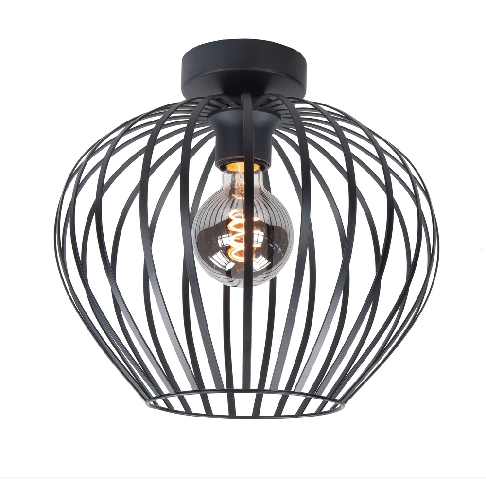 Plafondlamp Mela zwart Ø 30cm