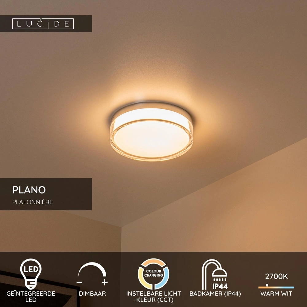 Plafonniere Plano Ø 23cm chroom Lucide 5411212782922