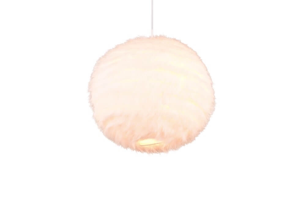Stoffen hanglamp Furry crème Ø 35cm Trio 4017807600087
