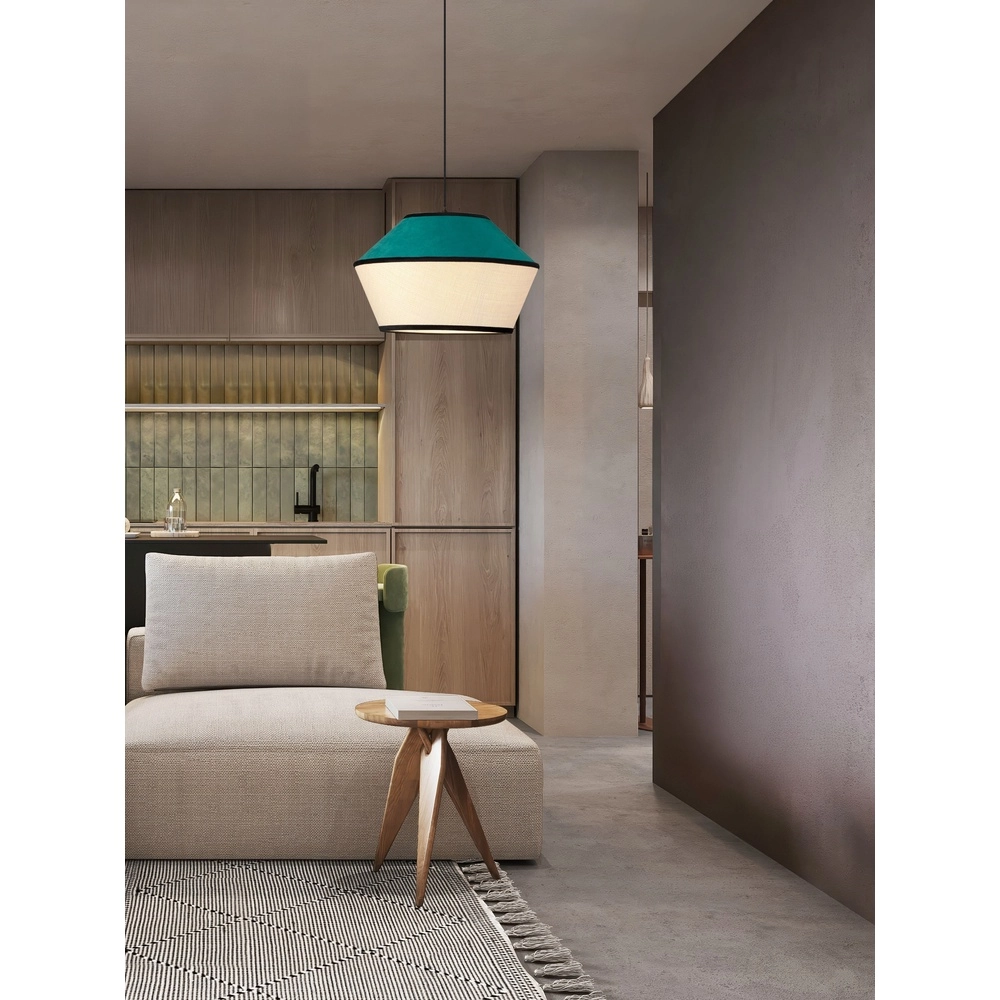 Hanglamp Veliss wit met blauw