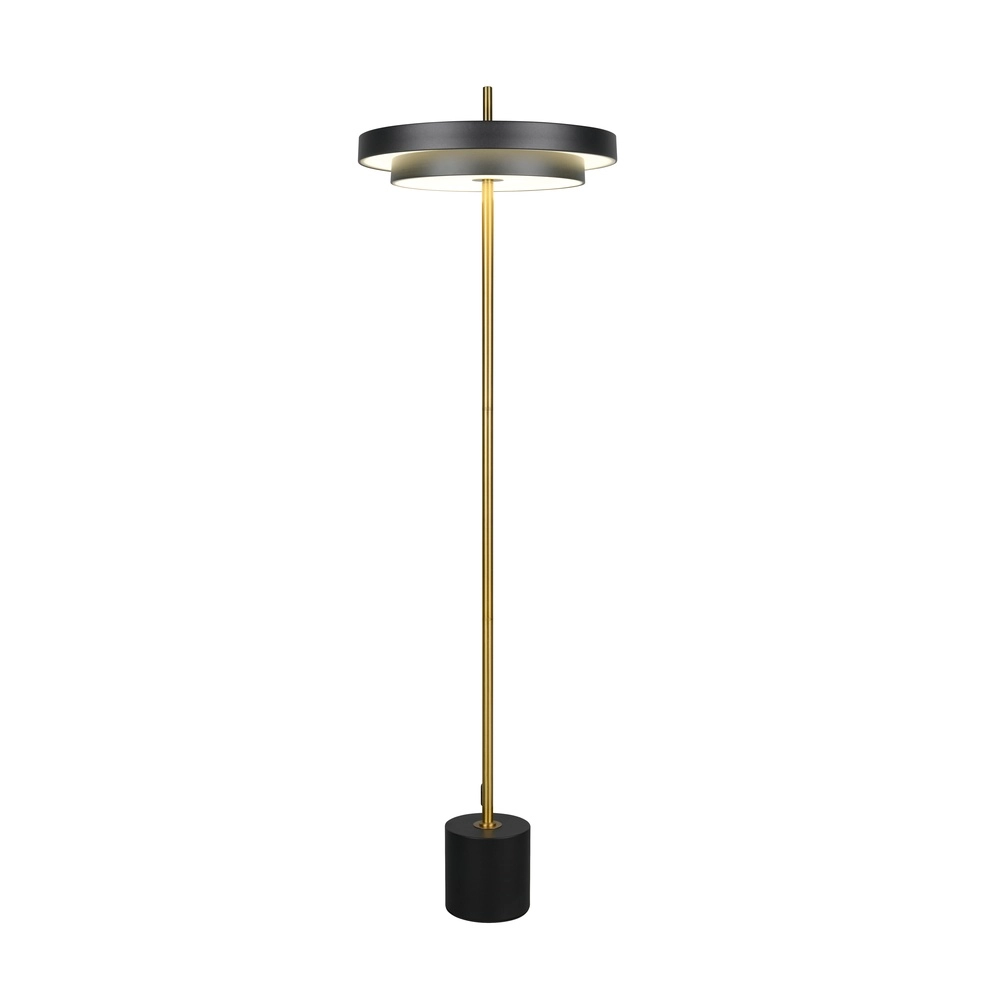 Moderne vloerlamp Keaton zwart met goud Trio 4017807655926