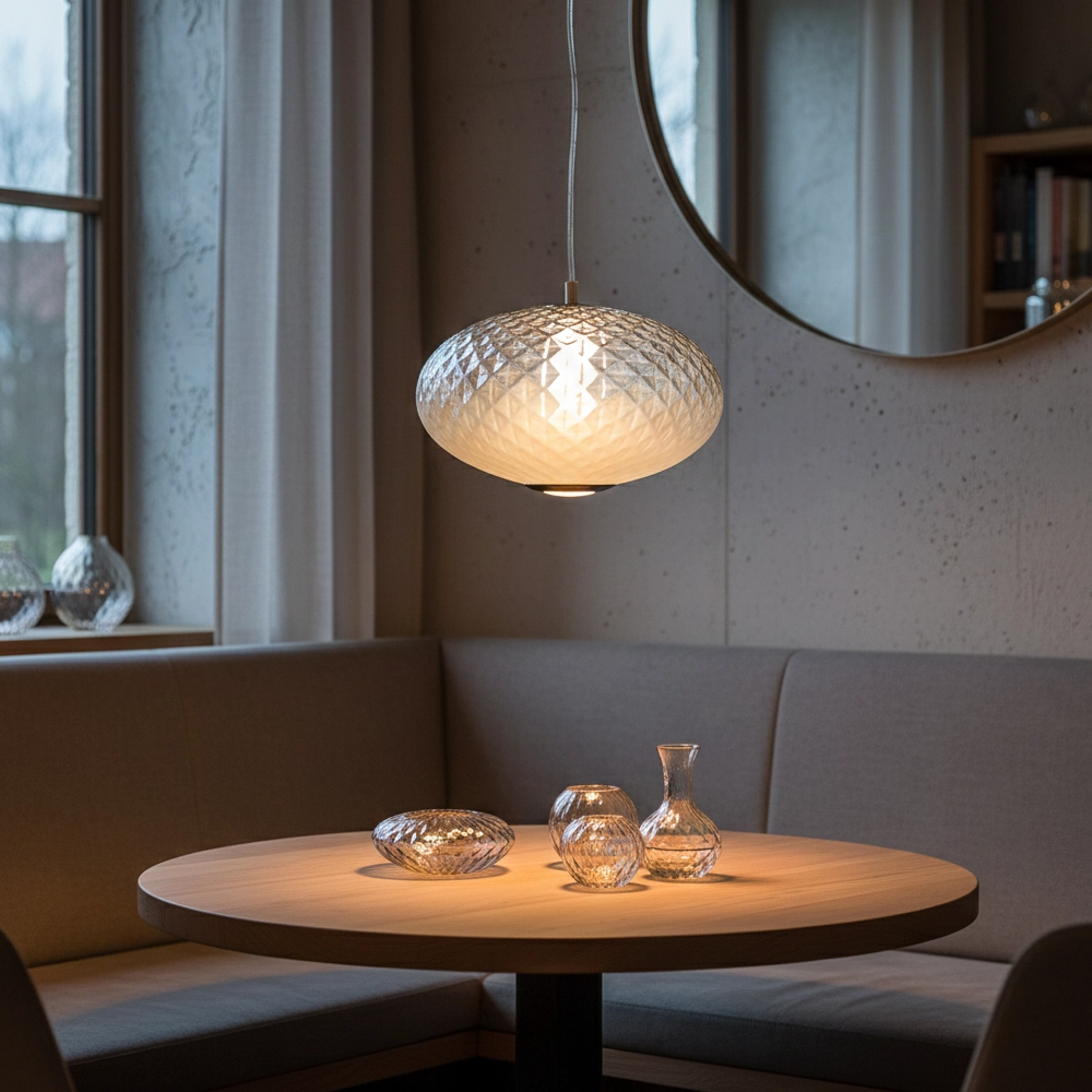 Hanglamp Aora ovaal opaal glas