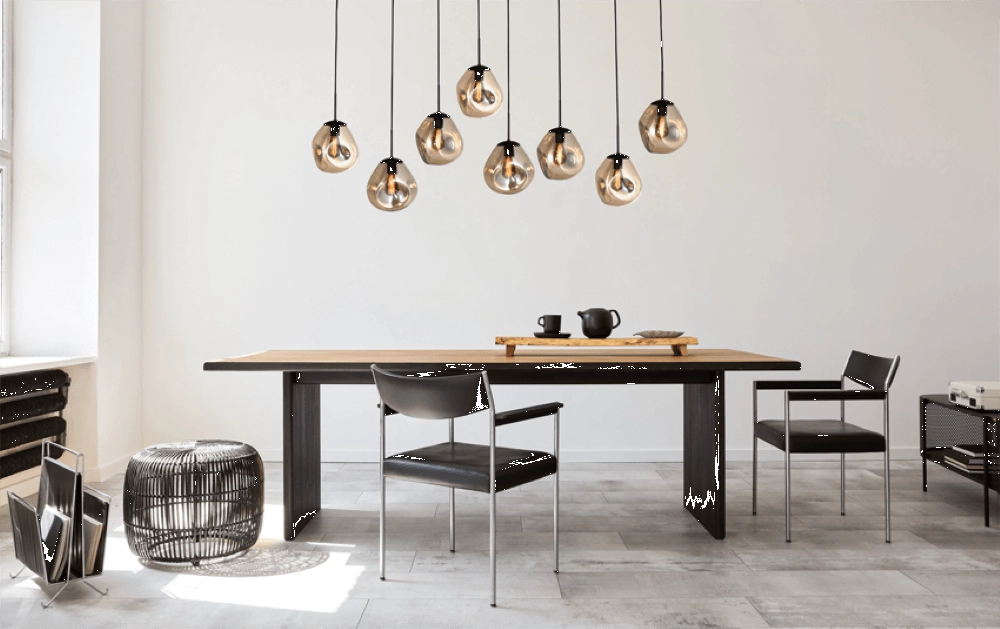 Hanglamp Lava 8x goud glas Ø 24cm Masterlight 8718121286334