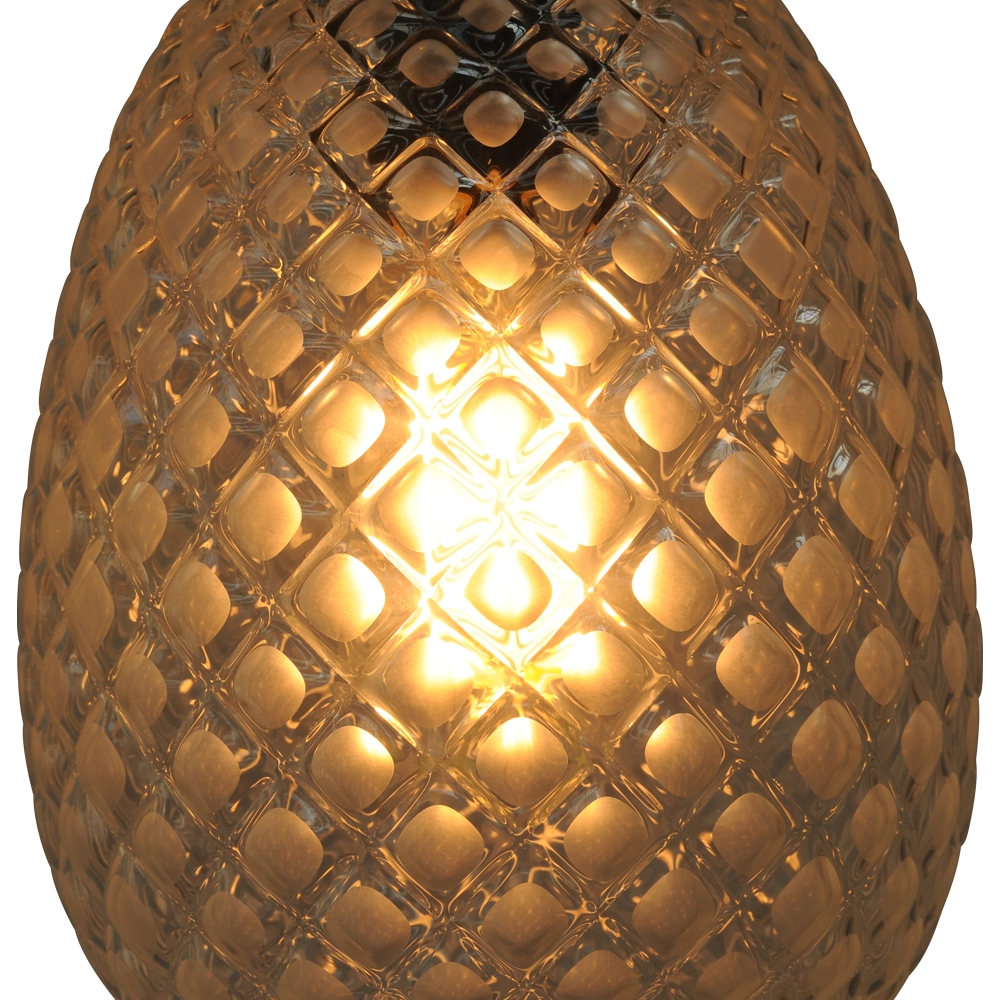 Zwarte hanglamp Pineapple 6-lichts met rookglas Masterlight 8718121209920