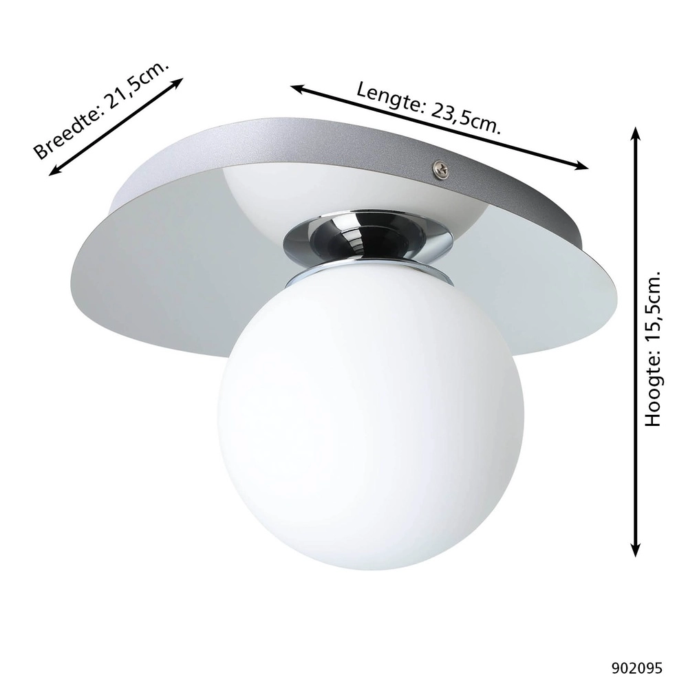 Plafondlamp Castrovido enkel chroom Eglo 9008606360727
