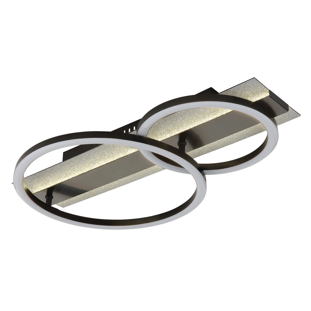 Zwarte plafondlamp Norberto 2 ringen Globo 9007371566839