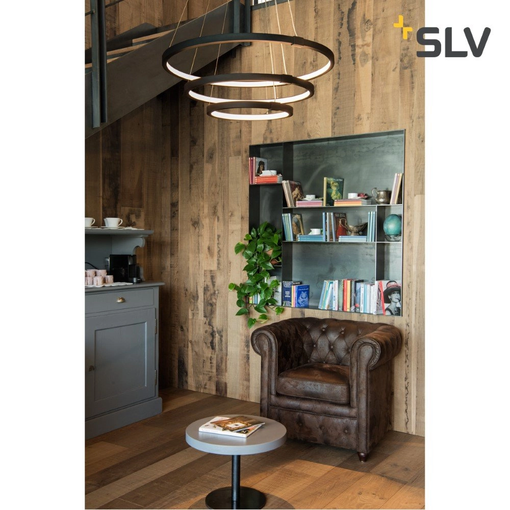 Led hanglamp One Triple 3-rings Ø 80cm dimbaar zwart SLV 4024163231077