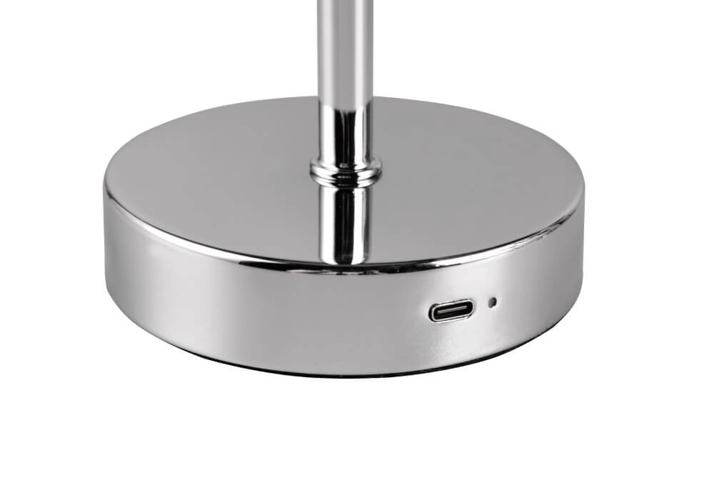 Oplaadbare tafellamp Jeff chroom Trio 4017807598988