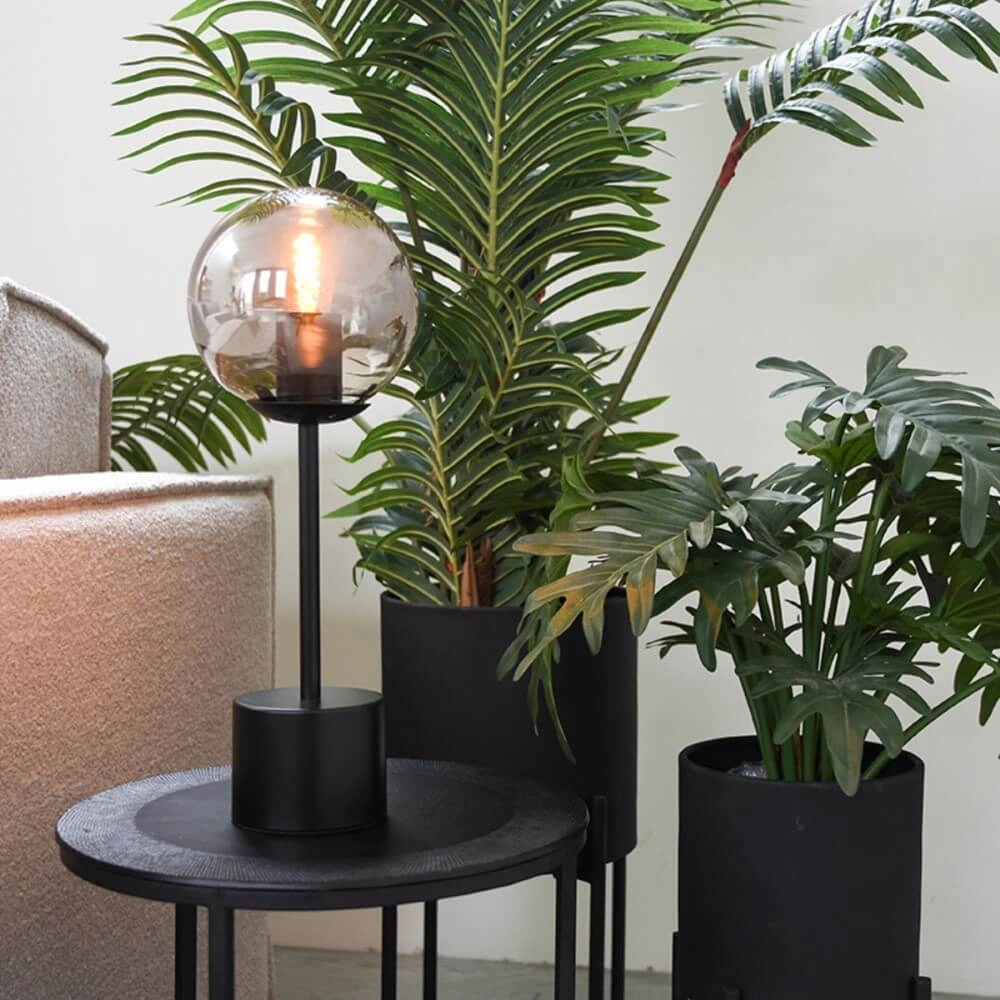 Tafellamp Fumo met smoke glas - Ø 25cm Label51 8720195419013