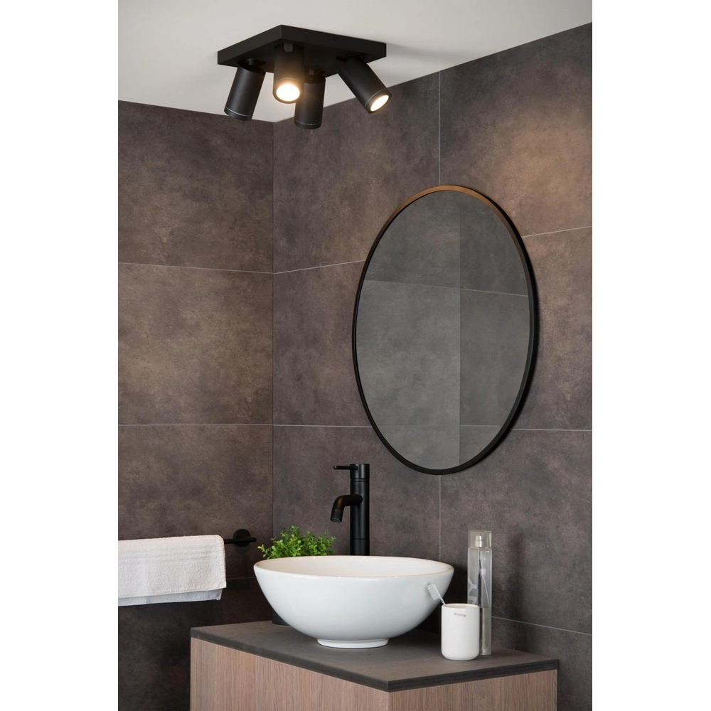 Plafondspot Taylor IP44 4-lichts zwart Lucide 5411212092670