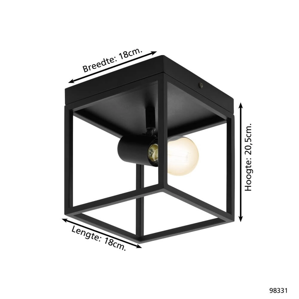 Zwarte plafondlamp Silentina 1-lichts Eglo 9002759983314