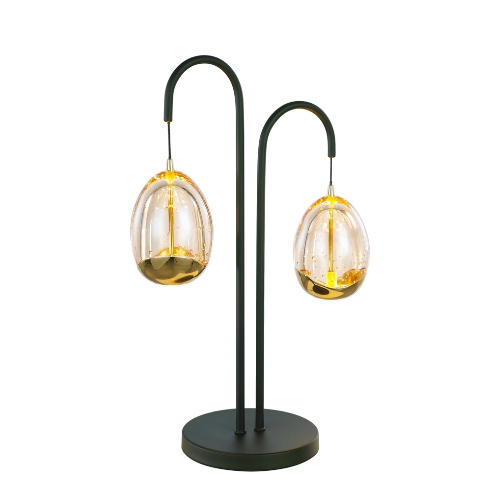 Tafellamp Golden Egg zwart 2-lichts