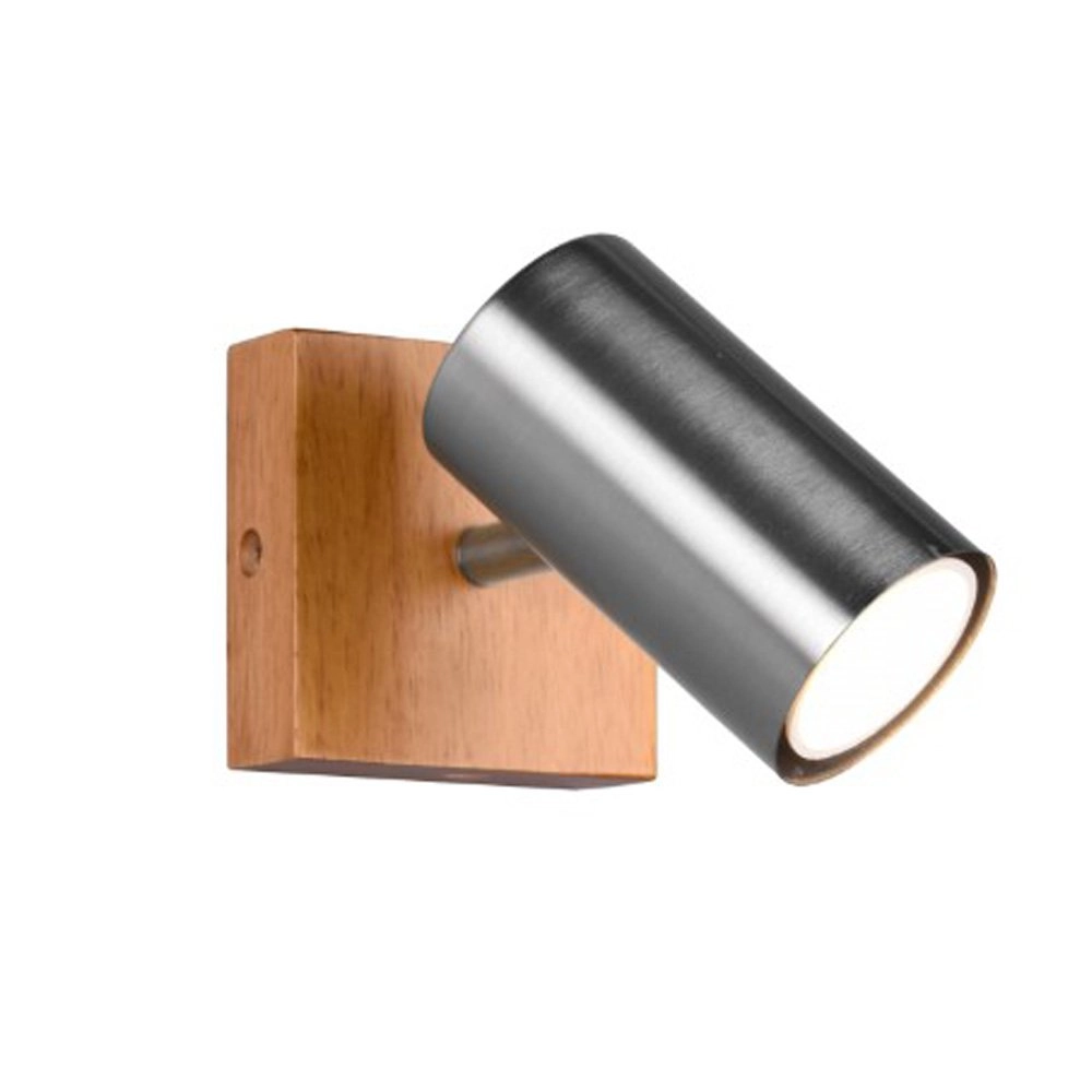 Landelijk wandspotje Marley zwart met RVS