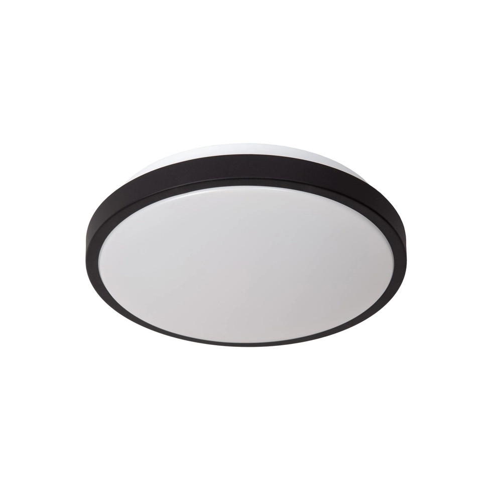 Zwarte plafonniere Dasher Ø 29,3cm IP44 voor badkamer