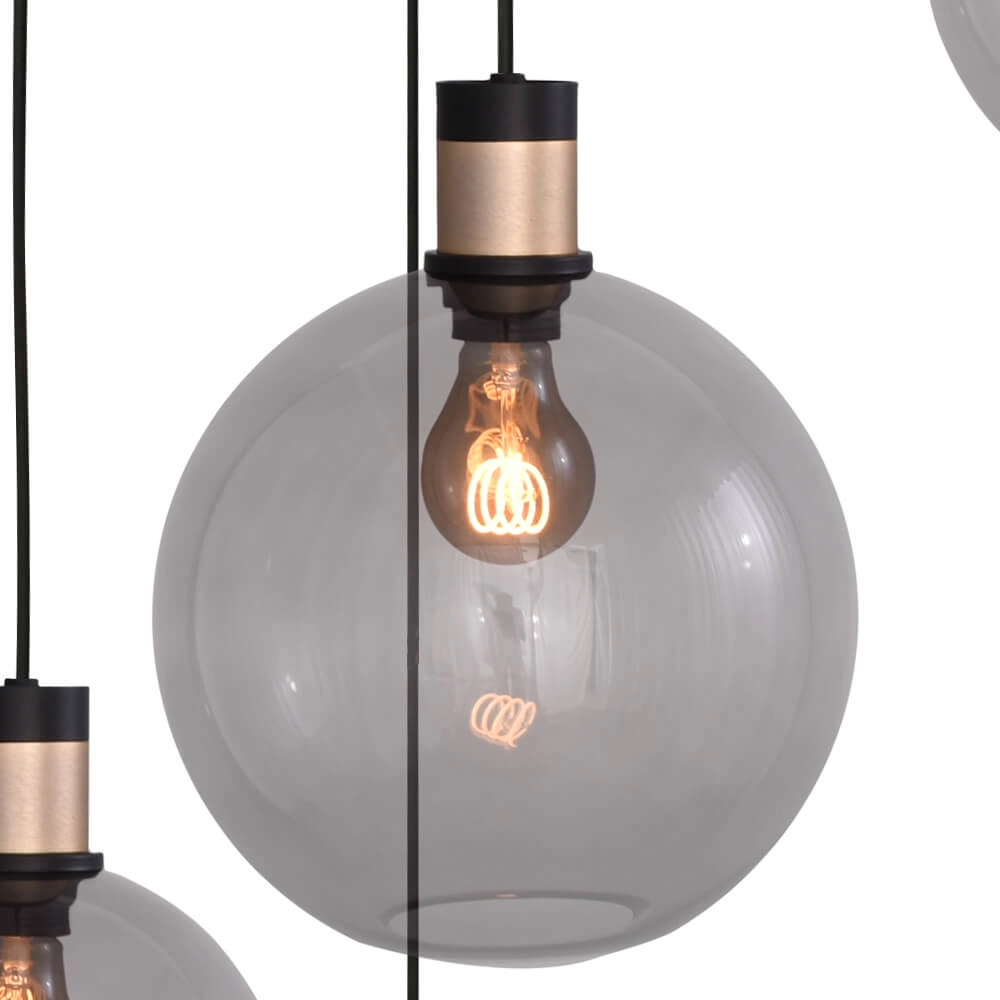 Vide hanglamp Lazise 2 5-lichts goud met zwart Masterlight 8718121303871