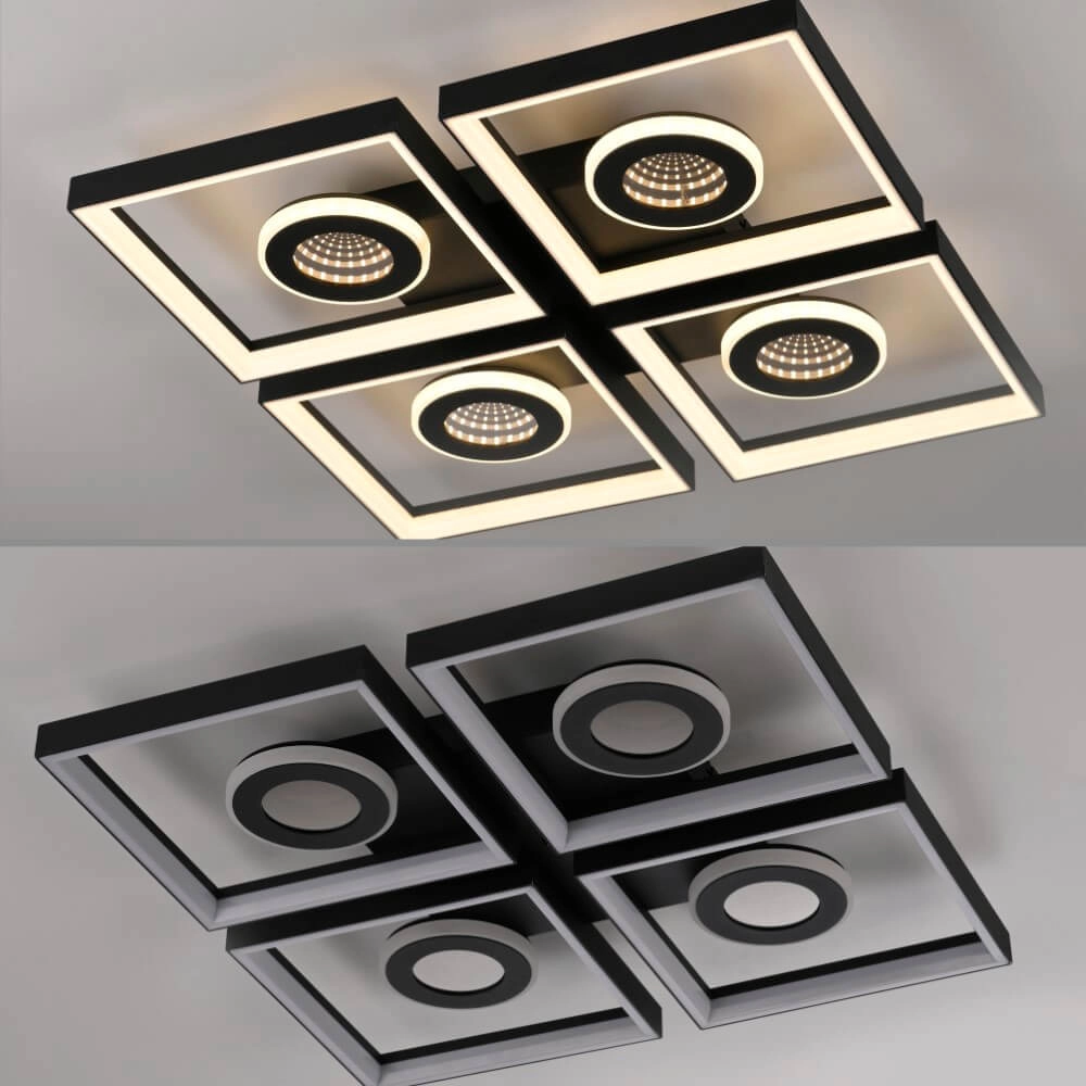 Vierkante plafondlamp Traforo quatro Paul Neuhaus 4012248384909