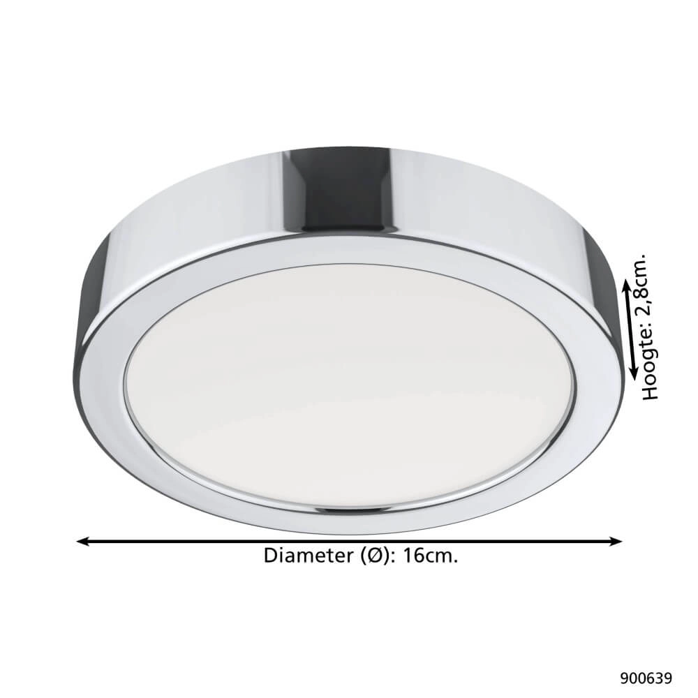 Badkamer lamp Fueva 5 IP44 - Chroom - Ø 16cm Eglo 9008606245239