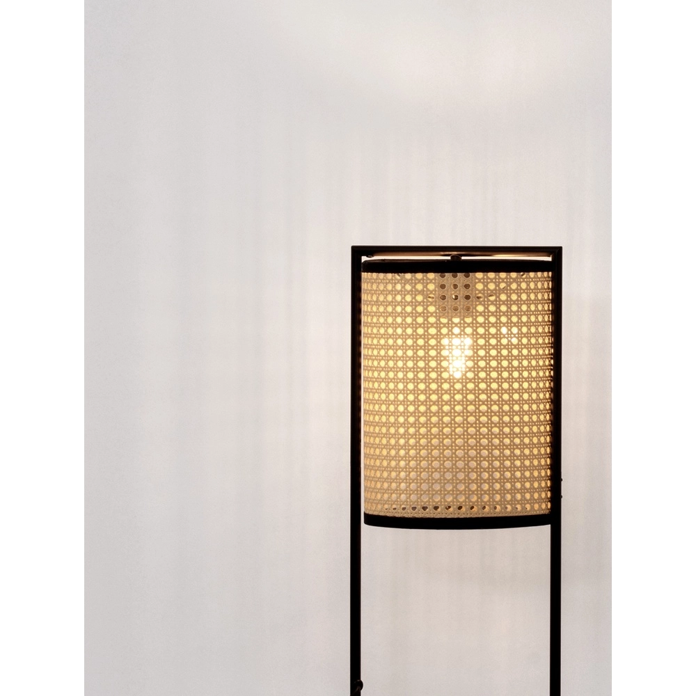 Tafellamp Erto zwart en rotan Lyora 5212017455833