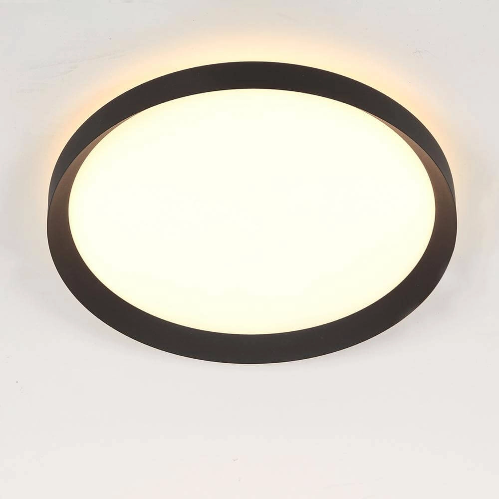 Strakke plafondlamp Flady zwart Ø 50cm Steinhauer 8712746171860