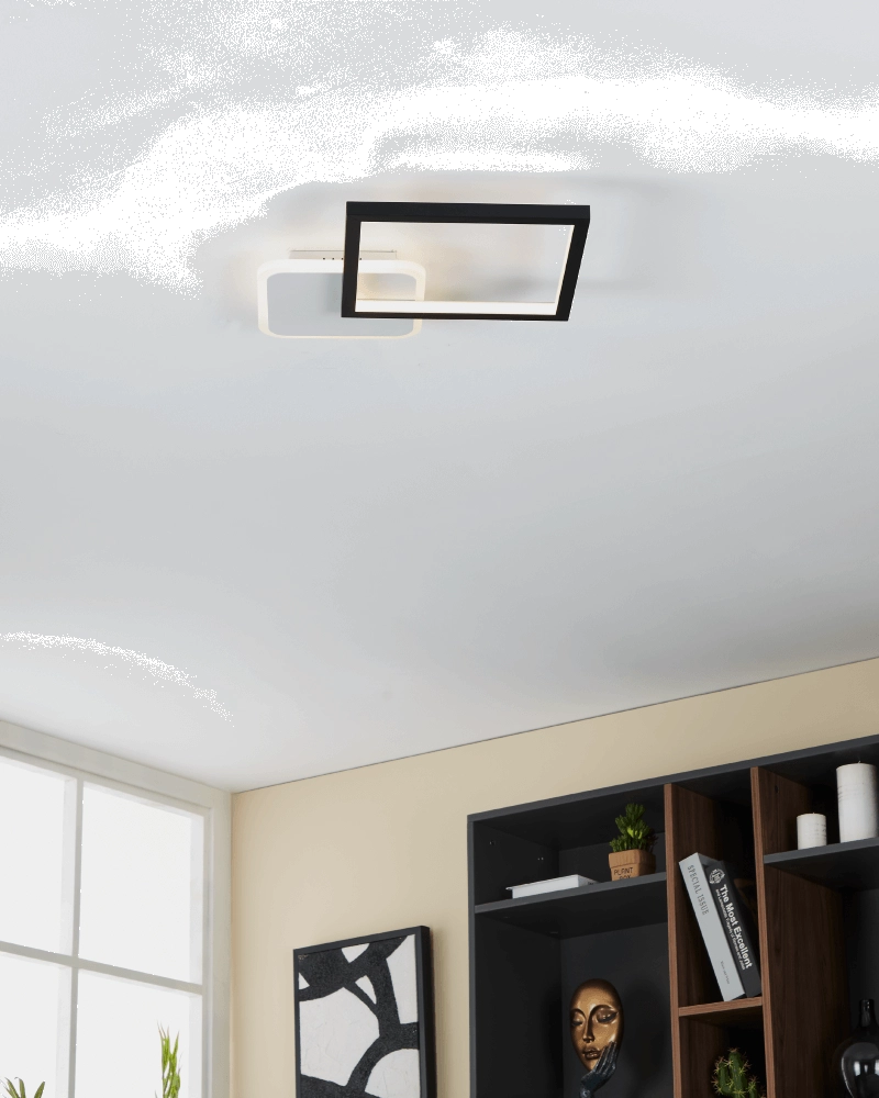 Instelbare led plafondlamp Gafares vierkant - zwart Eglo 9008606241026