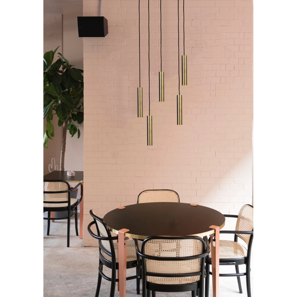 Hanglamp Run Ø50 ronde plaat - 5x GU10 - antiek koper Masterlight 8718121222158